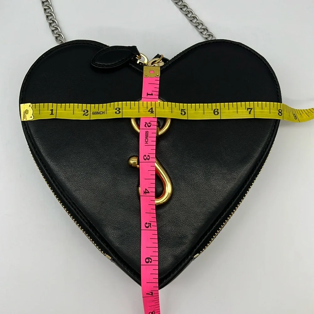 Rebecca Minkoff Heart Crossbody Bag Black Gold Silver - Picture 11 of 16